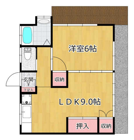 1LDK34 / Miyazakidai10 / NOKey$ / CornerRoom W77