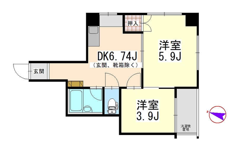 2DK Hatagaya (Keio) NOKey$ NODep S82