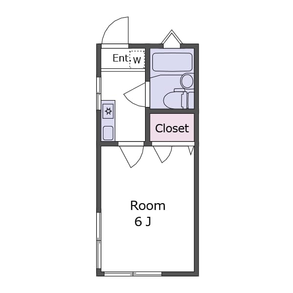 ✖1K Corner Room Apt on Top Floor in UNOKI W70 000