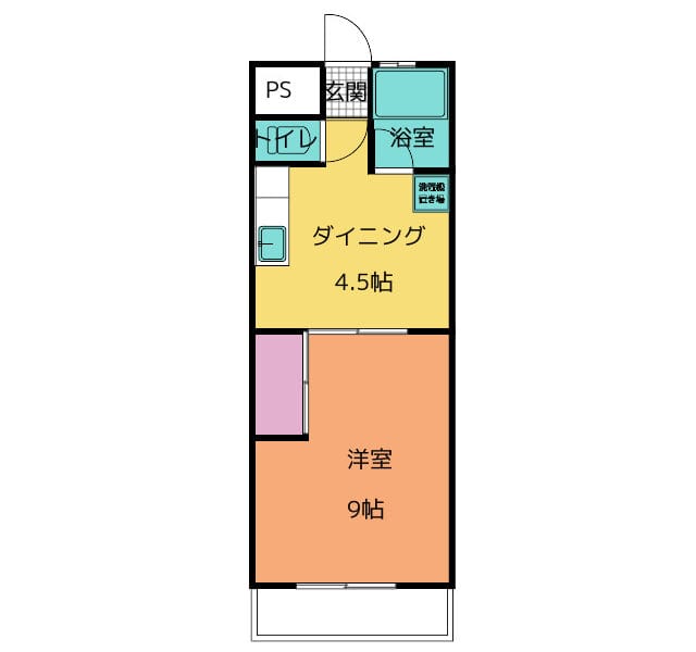 1DK Apt with Separate BT in Shinozaki F76 001