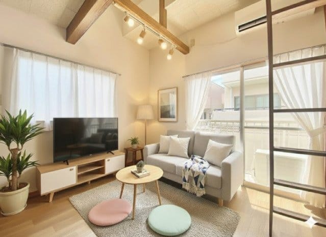 1K Loft Apt on Top Floor in Mizonokuchi W86