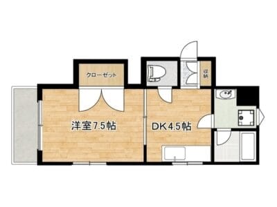 1DK Corner Room Apt in MusashiNakahara R89 001