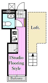 1R Loft Apt in Shinozaki W87 001