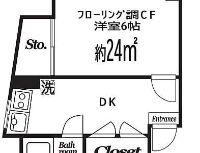 1DK Apt with Motorcycle Parking in Akebonobashi S72 101
