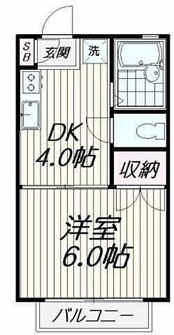 1DK Top Floor Apt with Separate BT in YukigayaOtsuka W90 100
