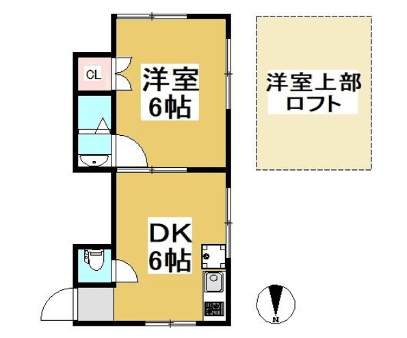 1DK Loft Apt on Top Floor in Omorimachi W72 005