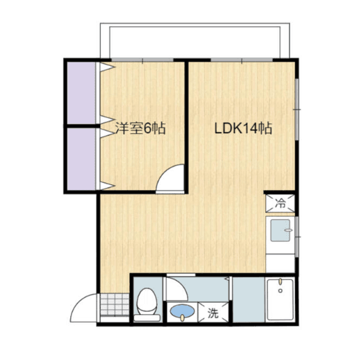 1LDK Corner Room Apt in Funabori F90 005