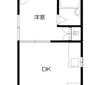 1DK Corner Room Apt in NAKANOSHIMBASHI W71 101