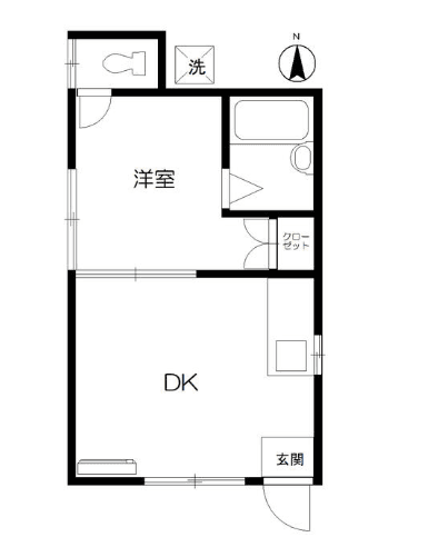 1DK Corner Room Apt in NAKANOSHIMBASHI W71 101