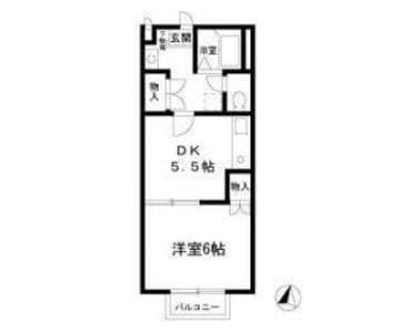 1DK Apt on Top Floor in Hiyoshi W01 055