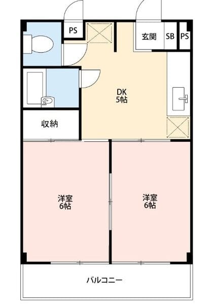 2DK Apt with Separate BT in IzumiTaiikukan F87 001