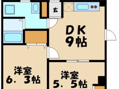 2DK Apt with Separate BT in AZAMINO R75 001