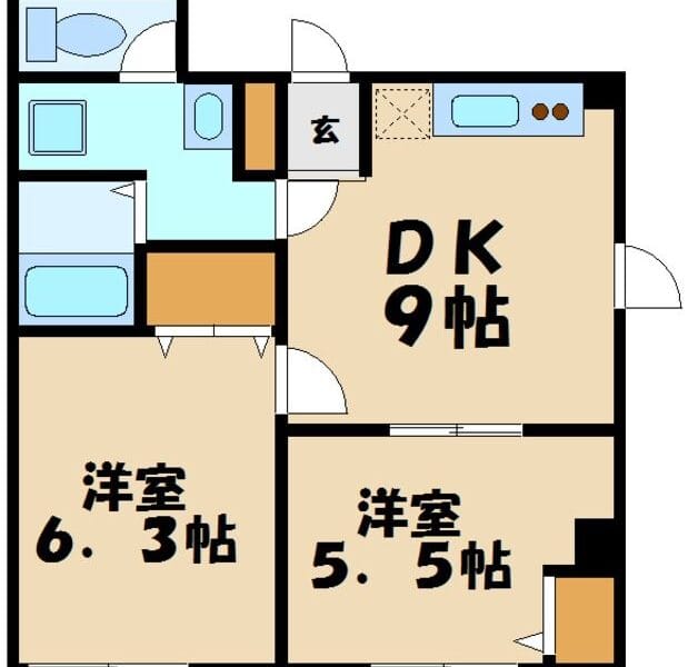 2DK Apt with Separate BT in AZAMINO R75 001