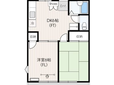 2DK Apt on Top Floor in Takatsu F93 105