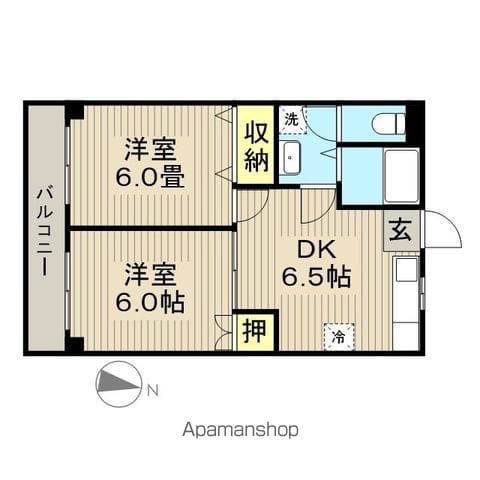 2DK Apt on Top Floor in Shinozaki F96 101
