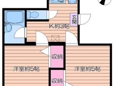 2K Apt on Top Floor in Shinozaki W91 101