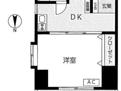 1DK Corner Room Apt in KANAGAWA S97 011