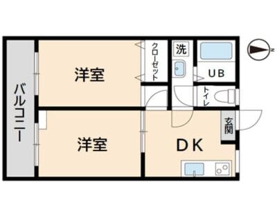 2DK with Separate BT in YonoHommachi R74 000