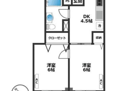 2DK Room Sharing OK Apt in Minowa F82 100