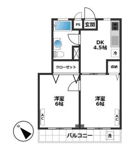 2DK Room Sharing OK Apt in Minowa F82 100