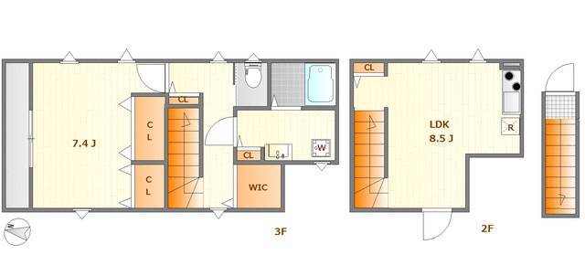 1LDK Saginomiya NOKey$ Maisonette W21001