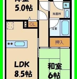 2DK Kitami NODep CounterKitchen R05011